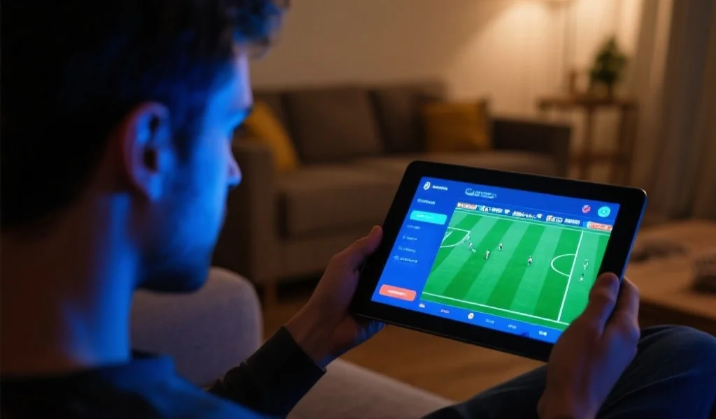 Người xem bóng đá trực tiếp trên máy tính bảng